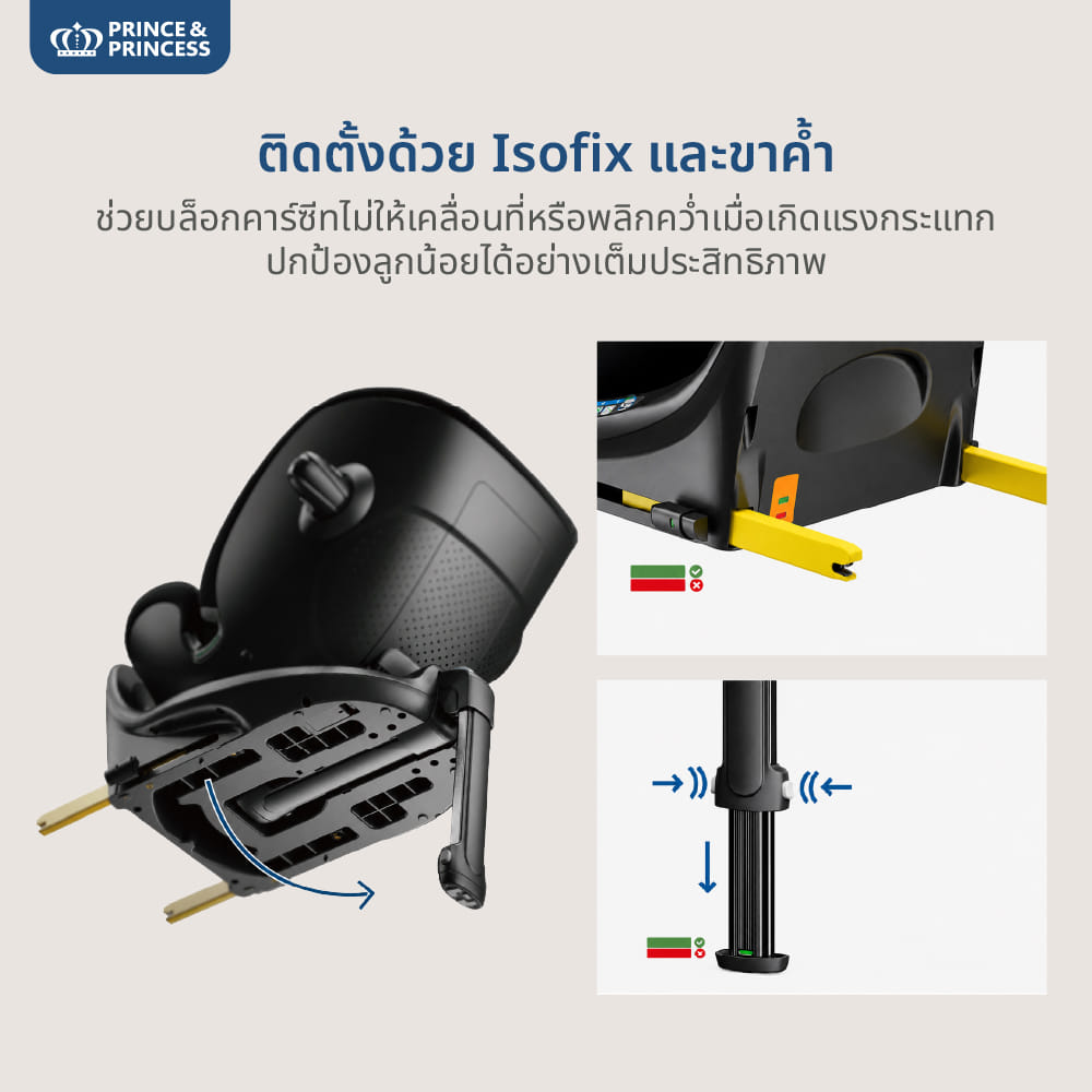 คาร์ซีทเด็กแรกเกิด - 12 ปี PRINCE & PRINCESS รุ่น JOURNEY ONE สีเทา_6